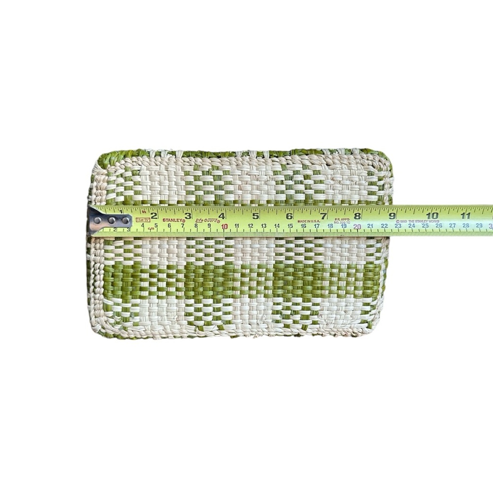 Marni Market Olive and Cream Woven Raffia Tote Bag - Picture 6 of 9